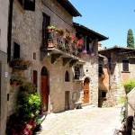 The main and only street of Montefioralle The main and only street of Montefioralle